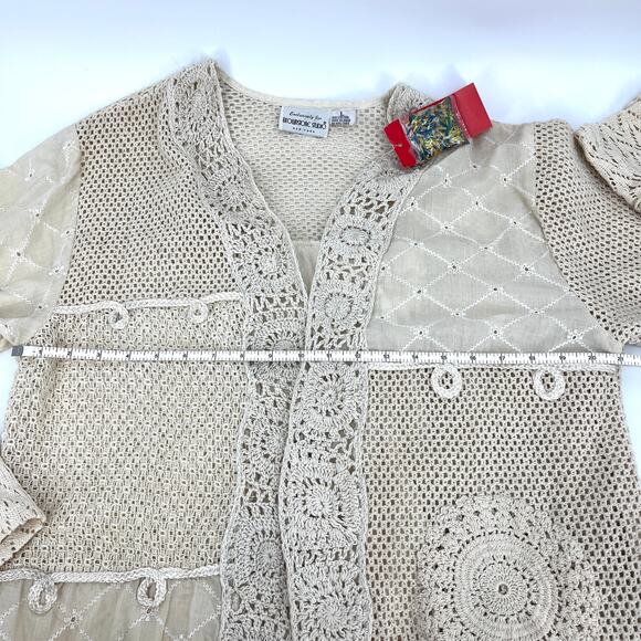 Vintage Ecru Cardigan and Pants Set Sostanza and Brownstone Studio Size L - Picture 4 of 13